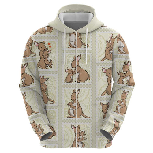 Kangaroo Australia Mother's Day Hoodie Mum and Joey Memory Aboriginal Stamp Seamless Style