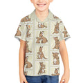 Kangaroo Australia Mother's Day Kid Hawaiian Shirt Mum and Joey Memory Aboriginal Stamp Seamless Style