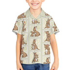 Kangaroo Australia Mother's Day Kid Hawaiian Shirt Mum and Joey Memory Aboriginal Stamp Seamless Style