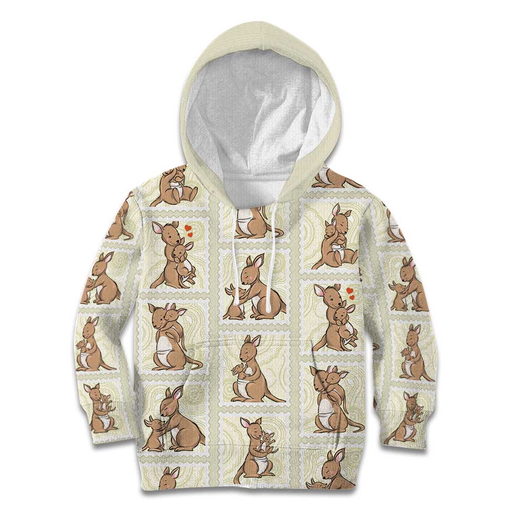 Kangaroo Australia Mother's Day Kid Hoodie Mum and Joey Memory Aboriginal Stamp Seamless Style