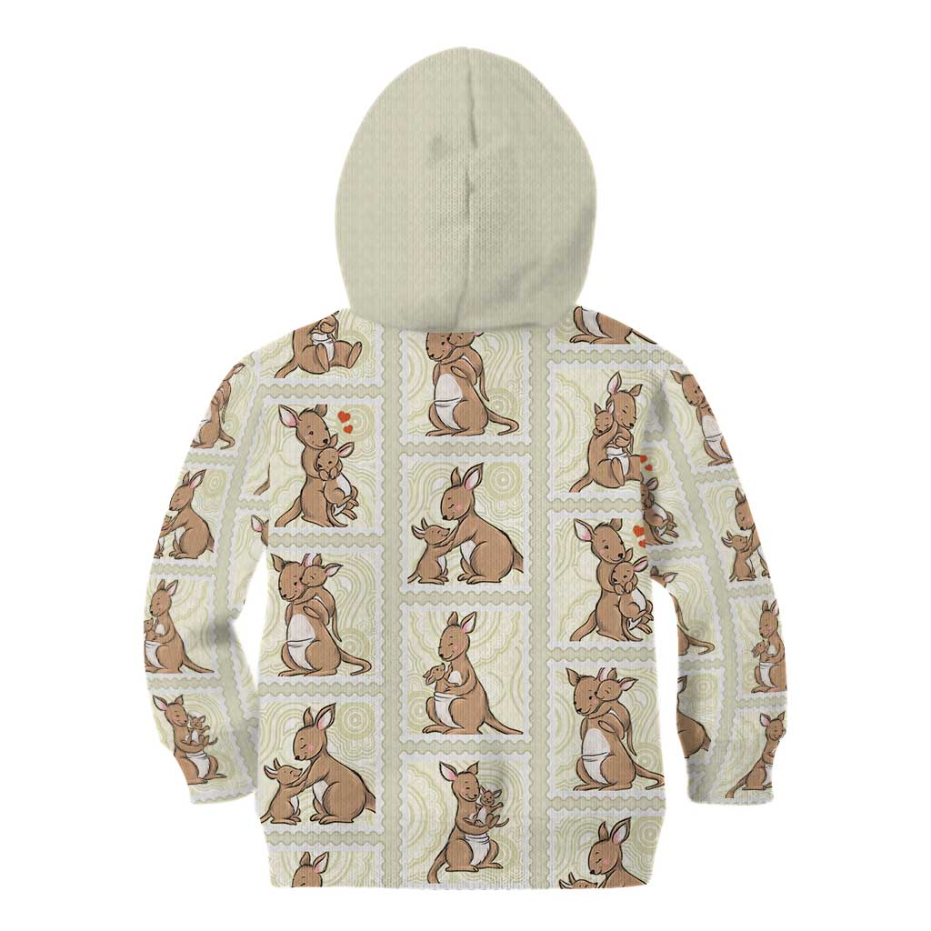 Kangaroo Australia Mother's Day Kid Hoodie Mum and Joey Memory Aboriginal Stamp Seamless Style