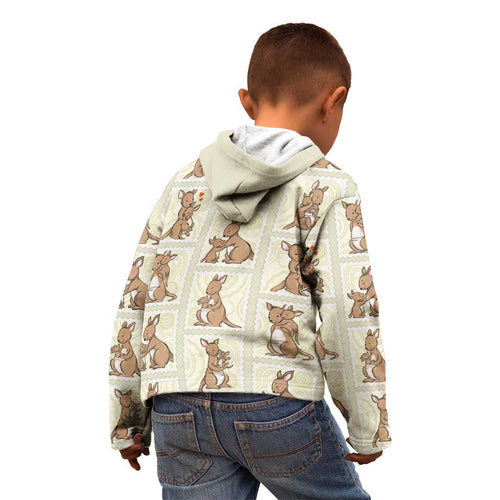 Kangaroo Australia Mother's Day Kid Hoodie Mum and Joey Memory Aboriginal Stamp Seamless Style
