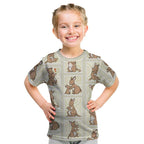 Kangaroo Australia Mother's Day Kid T Shirt Mum and Joey Memory Aboriginal Stamp Seamless Style