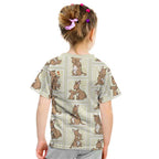 Kangaroo Australia Mother's Day Kid T Shirt Mum and Joey Memory Aboriginal Stamp Seamless Style