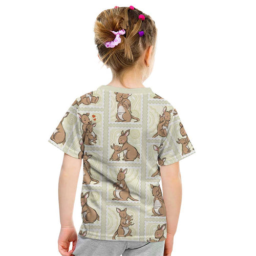 Kangaroo Australia Mother's Day Kid T Shirt Mum and Joey Memory Aboriginal Stamp Seamless Style