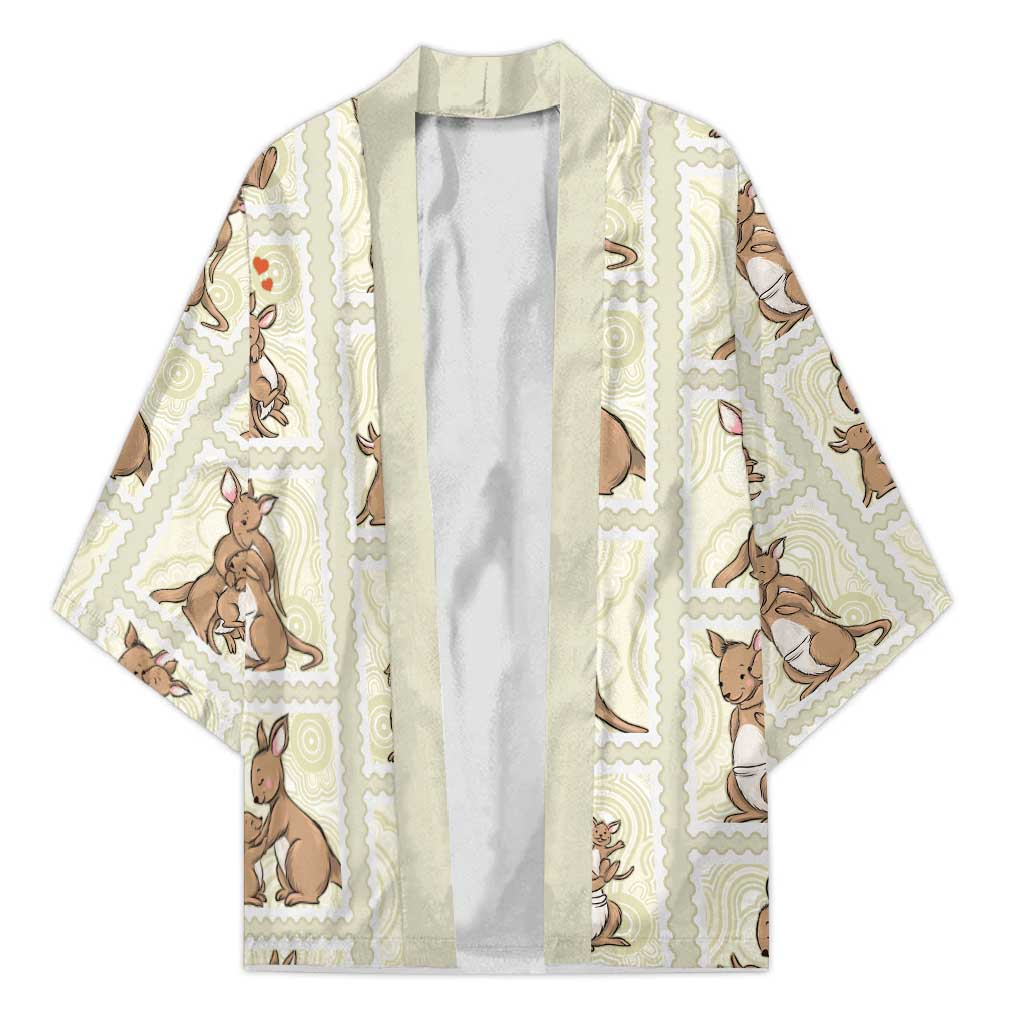 Kangaroo Australia Mother's Day Kimono Mum and Joey Memory Aboriginal Stamp Seamless Style