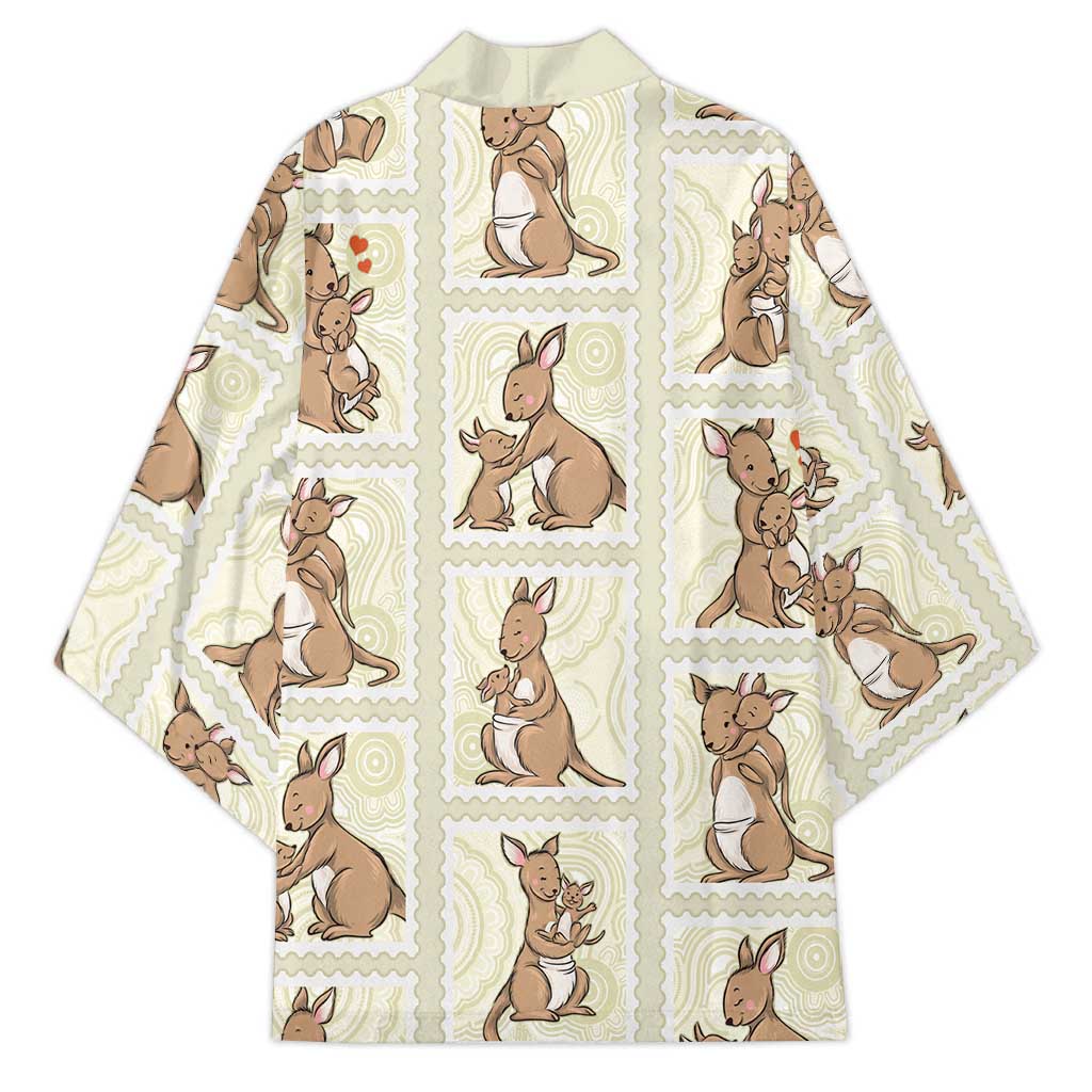 Kangaroo Australia Mother's Day Kimono Mum and Joey Memory Aboriginal Stamp Seamless Style