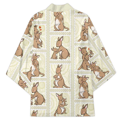 Kangaroo Australia Mother's Day Kimono Mum and Joey Memory Aboriginal Stamp Seamless Style