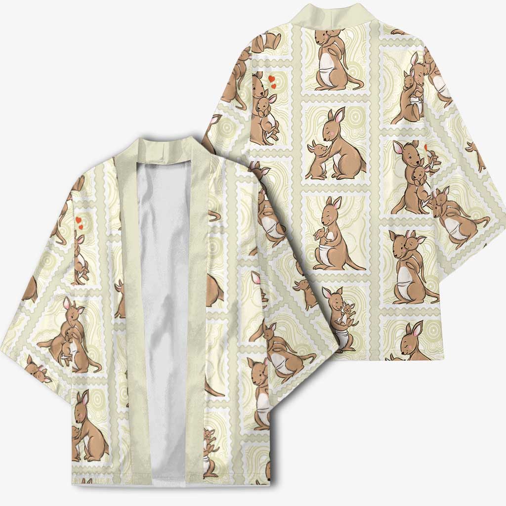 Kangaroo Australia Mother's Day Kimono Mum and Joey Memory Aboriginal Stamp Seamless Style