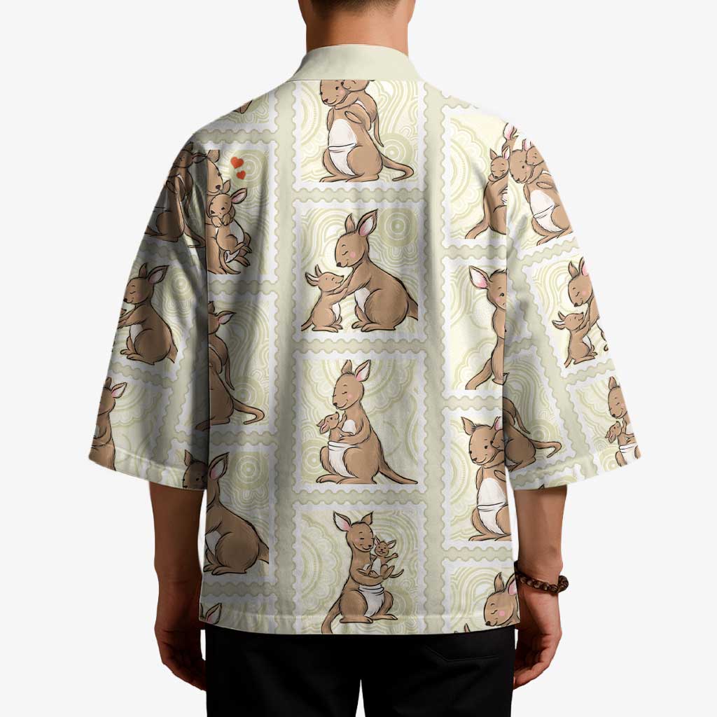 Kangaroo Australia Mother's Day Kimono Mum and Joey Memory Aboriginal Stamp Seamless Style