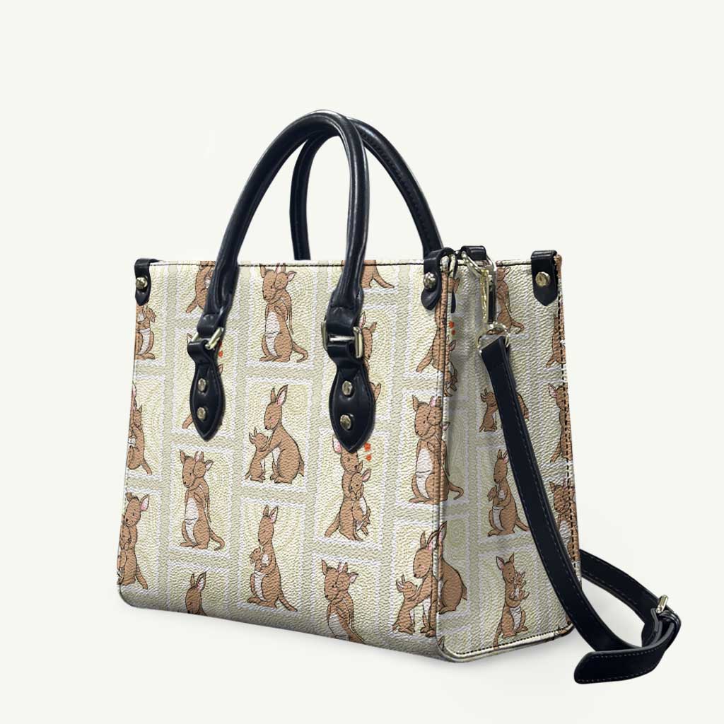 Kangaroo Australia Mother's Day Leather Bag Mum and Joey Memory Aboriginal Stamp Seamless Style