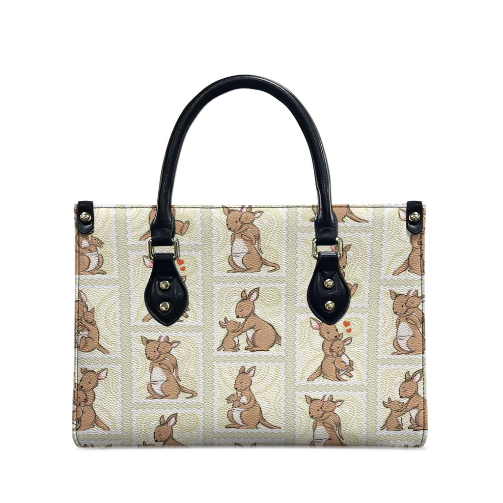 Kangaroo Australia Mother's Day Leather Bag Mum and Joey Memory Aboriginal Stamp Seamless Style