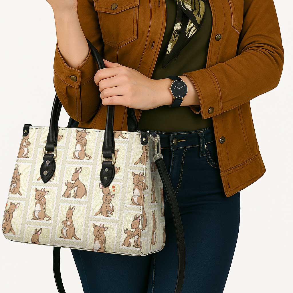 Kangaroo Australia Mother's Day Leather Bag Mum and Joey Memory Aboriginal Stamp Seamless Style