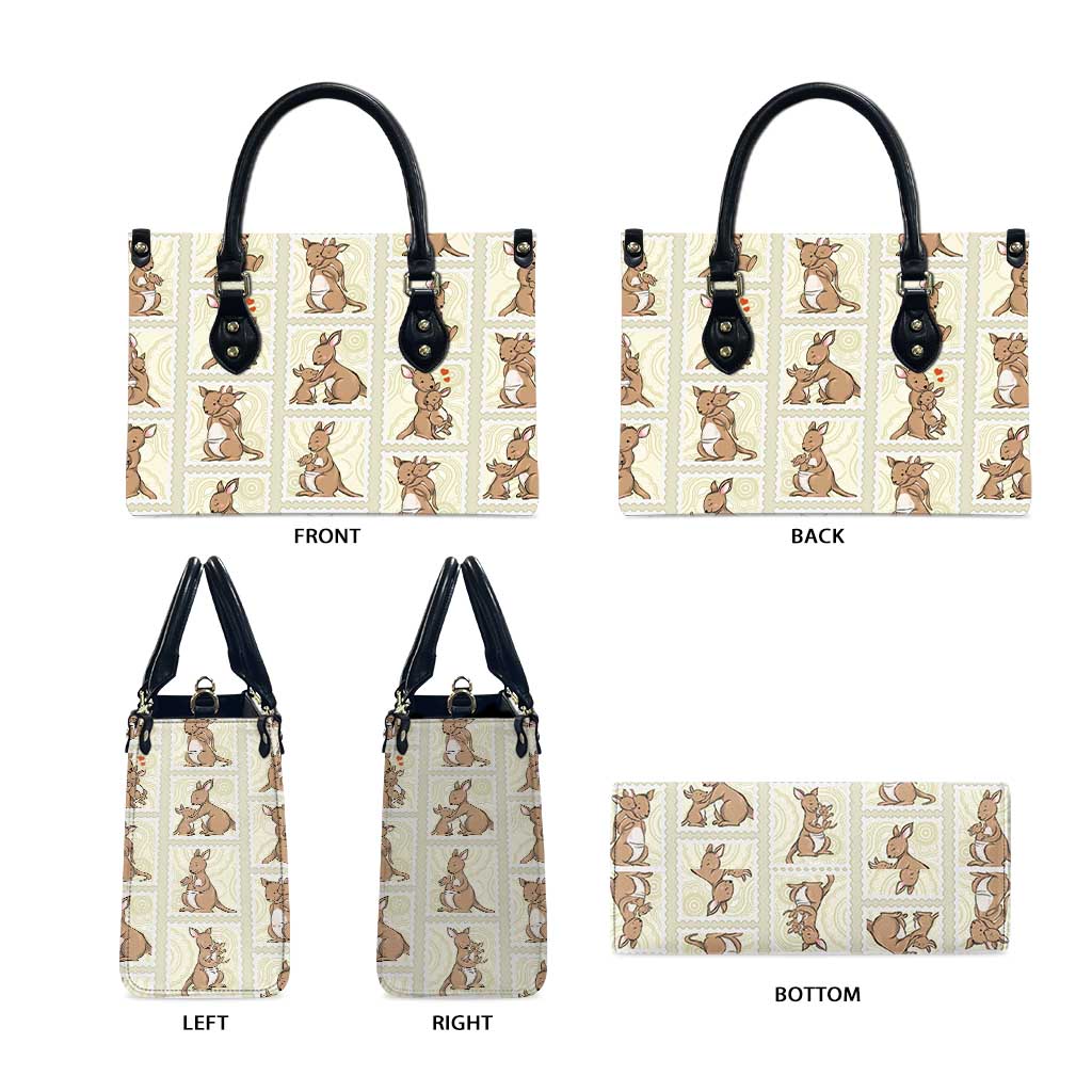 Kangaroo Australia Mother's Day Leather Bag Mum and Joey Memory Aboriginal Stamp Seamless Style
