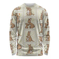 Kangaroo Australia Mother's Day Long Sleeve Shirt Mum and Joey Memory Aboriginal Stamp Seamless Style