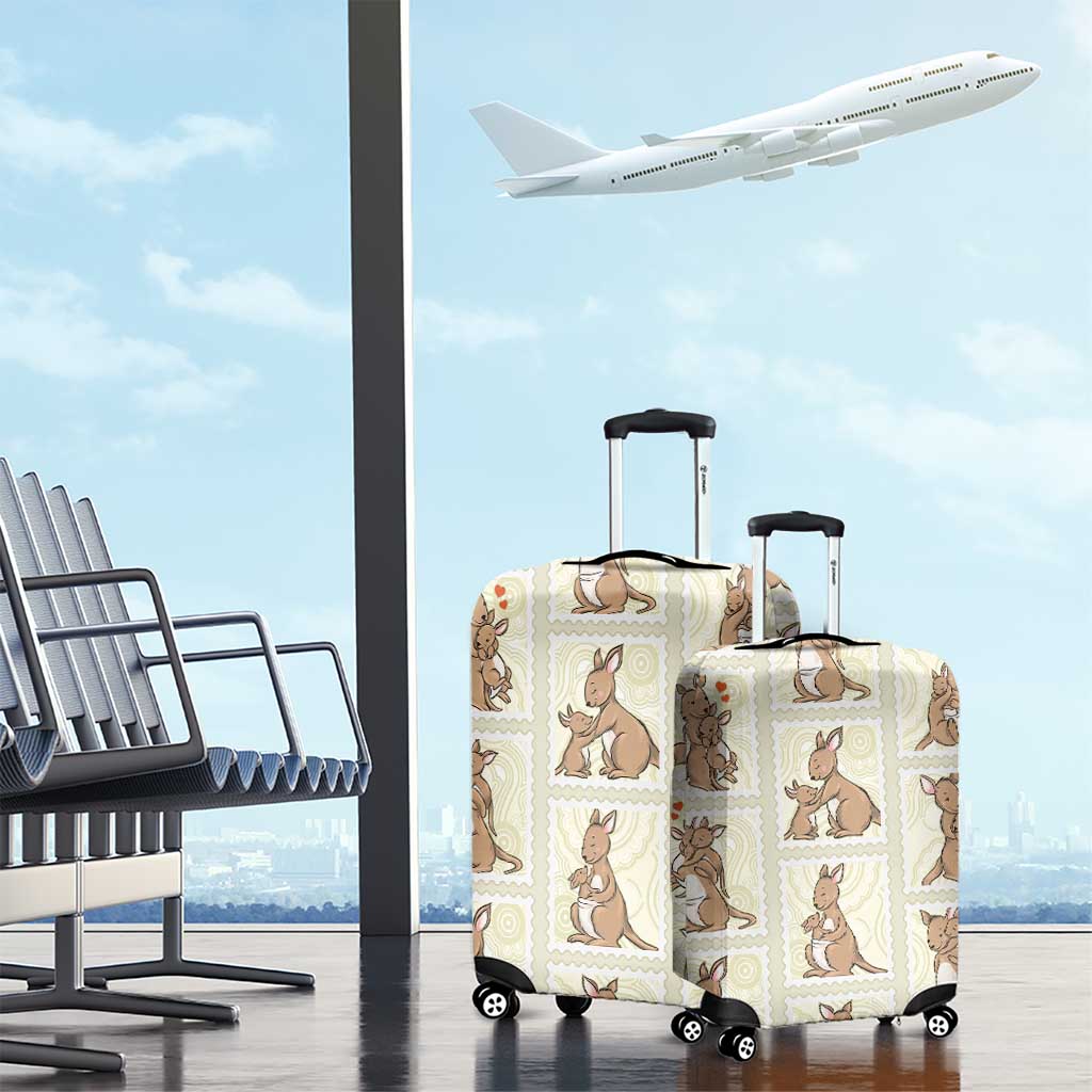 Kangaroo Australia Mother's Day Luggage Cover Mum and Joey Memory Aboriginal Stamp Seamless Style