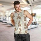 Kangaroo Australia Mother's Day Men Tank Top Mum and Joey Memory Aboriginal Stamp Seamless Style