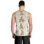 Kangaroo Australia Mother's Day Men Tank Top Mum and Joey Memory Aboriginal Stamp Seamless Style