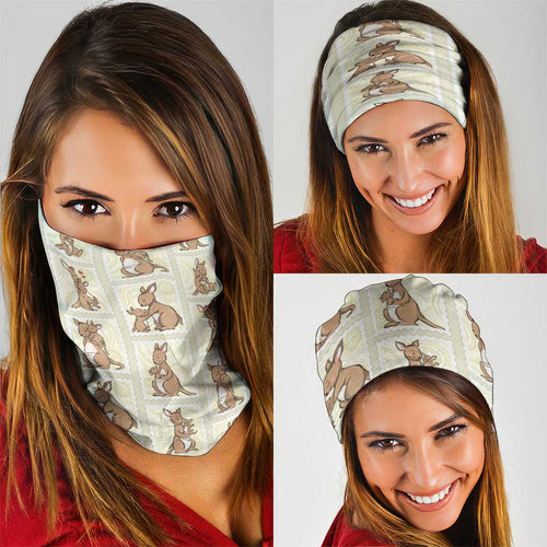 Kangaroo Australia Mother's Day Neck Gaiter Mum and Joey Memory Aboriginal Stamp Seamless Style