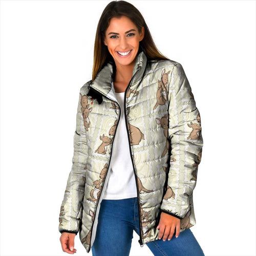 Kangaroo Australia Mother's Day Padded Jacket Mum and Joey Memory Aboriginal Stamp Seamless Style