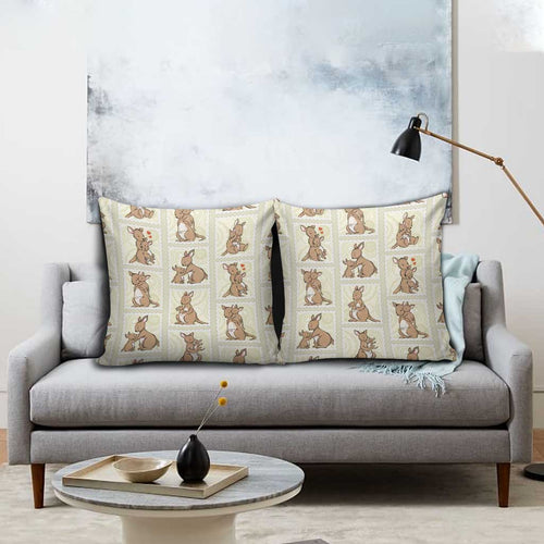 Kangaroo Australia Mother's Day Pillow Cover Mum and Joey Memory Aboriginal Stamp Seamless Style