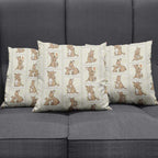 Kangaroo Australia Mother's Day Pillow Cover Mum and Joey Memory Aboriginal Stamp Seamless Style