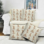 Kangaroo Australia Mother's Day Pillow Cover Mum and Joey Memory Aboriginal Stamp Seamless Style