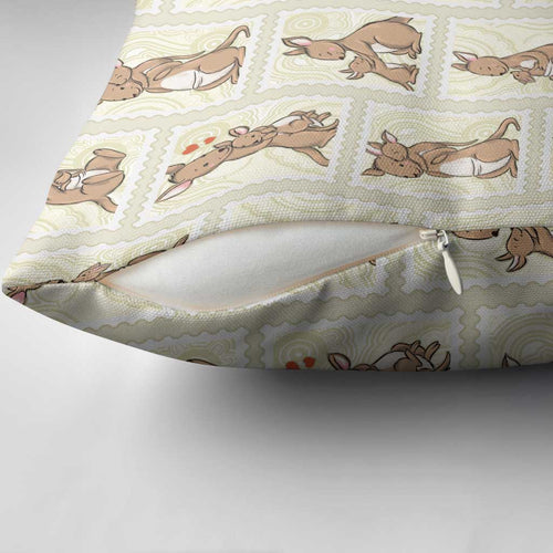 Kangaroo Australia Mother's Day Pillow Cover Mum and Joey Memory Aboriginal Stamp Seamless Style