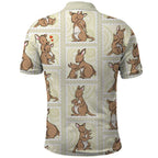 Kangaroo Australia Mother's Day Polo Shirt Mum and Joey Memory Aboriginal Stamp Seamless Style
