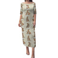 Kangaroo Australia Mother's Day Puletasi Mum and Joey Memory Aboriginal Stamp Seamless Style