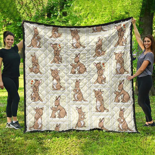 Kangaroo Australia Mother's Day Quilt Mum and Joey Memory Aboriginal Stamp Seamless Style