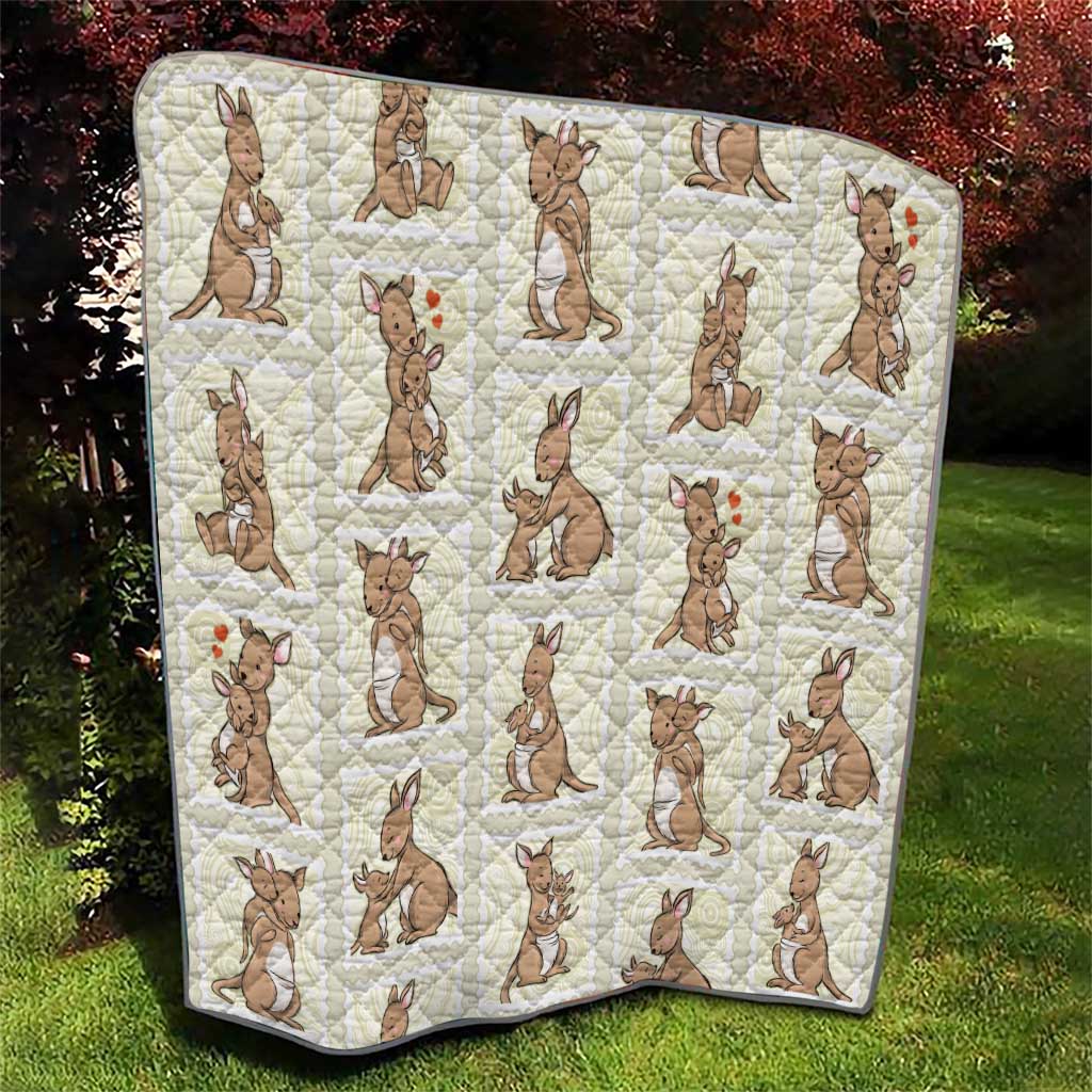 Kangaroo Australia Mother's Day Quilt Mum and Joey Memory Aboriginal Stamp Seamless Style