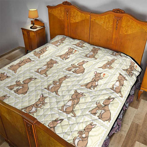 Kangaroo Australia Mother's Day Quilt Mum and Joey Memory Aboriginal Stamp Seamless Style