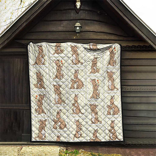 Kangaroo Australia Mother's Day Quilt Mum and Joey Memory Aboriginal Stamp Seamless Style