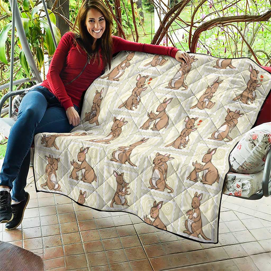 Kangaroo Australia Mother's Day Quilt Mum and Joey Memory Aboriginal Stamp Seamless Style