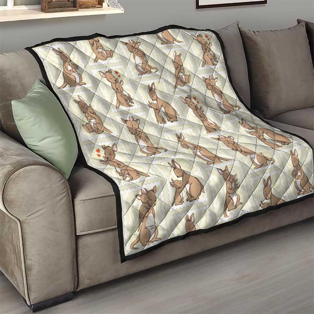 Kangaroo Australia Mother's Day Quilt Mum and Joey Memory Aboriginal Stamp Seamless Style
