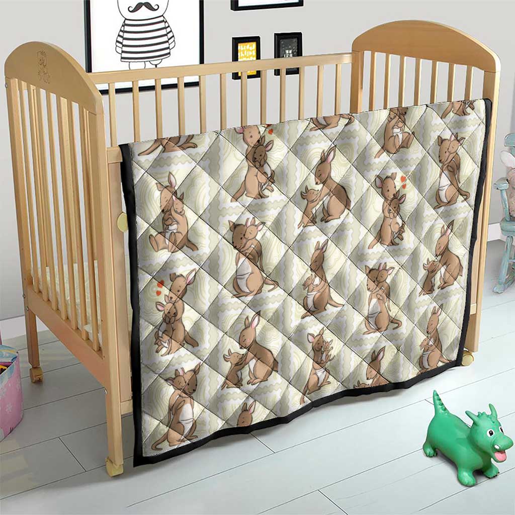 Kangaroo Australia Mother's Day Quilt Mum and Joey Memory Aboriginal Stamp Seamless Style