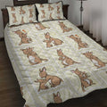 Kangaroo Australia Mother's Day Quilt Bed Set Mum and Joey Memory Aboriginal Stamp Seamless Style