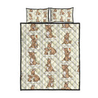 Kangaroo Australia Mother's Day Quilt Bed Set Mum and Joey Memory Aboriginal Stamp Seamless Style
