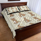Kangaroo Australia Mother's Day Quilt Bed Set Mum and Joey Memory Aboriginal Stamp Seamless Style
