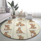 Kangaroo Australia Mother's Day Round Carpet Mum and Joey Memory Aboriginal Stamp Seamless Style