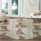 Kangaroo Australia Mother's Day Round Carpet Mum and Joey Memory Aboriginal Stamp Seamless Style