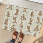 Kangaroo Australia Mother's Day Rubber Doormat Mum and Joey Memory Aboriginal Stamp Seamless Style
