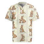 Kangaroo Australia Mother's Day Rugby Jersey Mum and Joey Memory Aboriginal Stamp Seamless Style