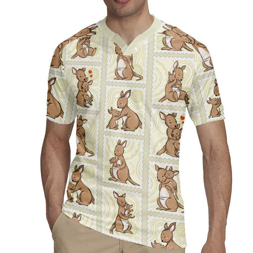 Kangaroo Australia Mother's Day Rugby Jersey Mum and Joey Memory Aboriginal Stamp Seamless Style