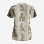 Kangaroo Australia Mother's Day Scrub Top Mum and Joey Memory Aboriginal Stamp Seamless Style