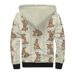 Kangaroo Australia Mother's Day Sherpa Hoodie Mum and Joey Memory Aboriginal Stamp Seamless Style