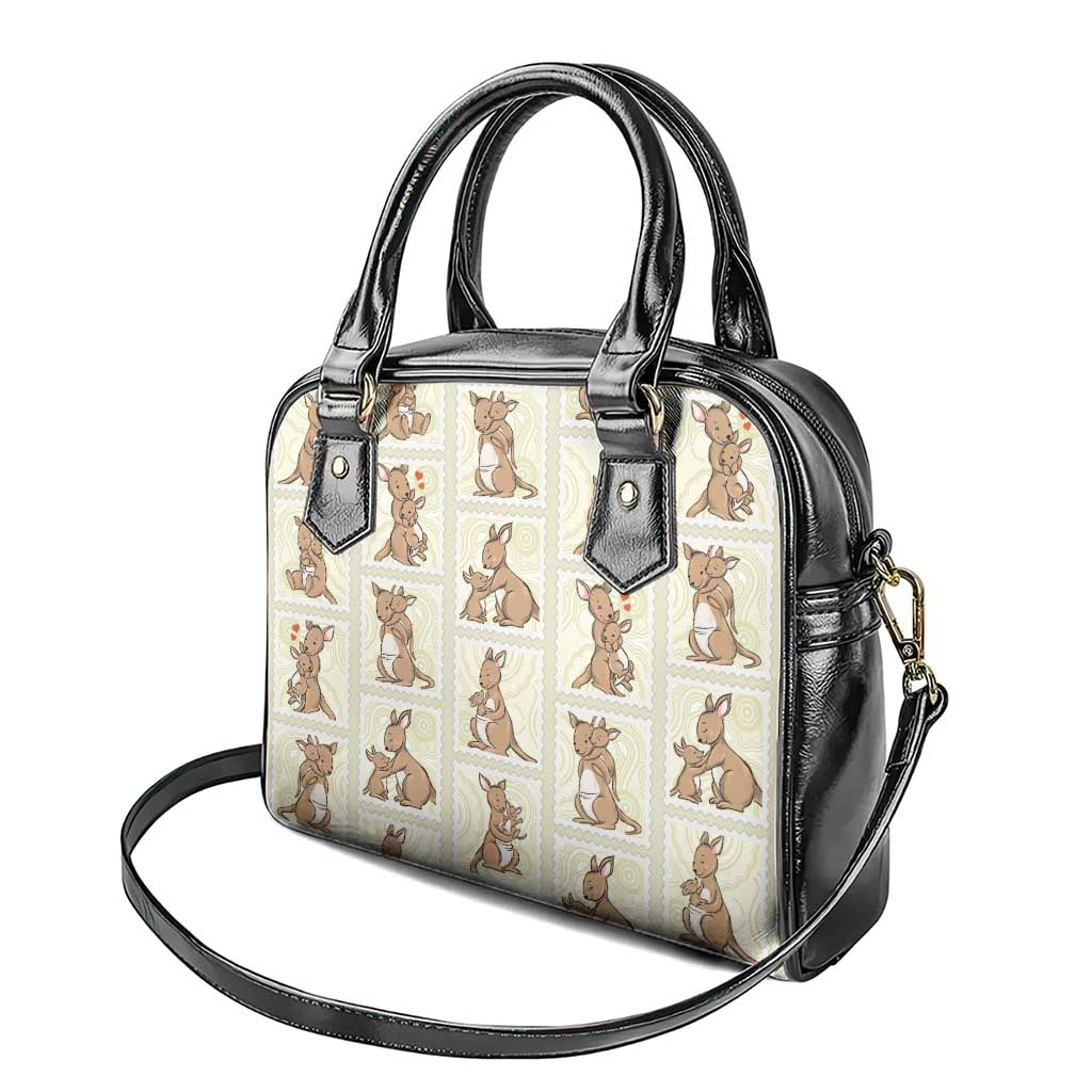 Kangaroo Australia Mother's Day Shoulder Handbag Mum and Joey Memory Aboriginal Stamp Seamless Style
