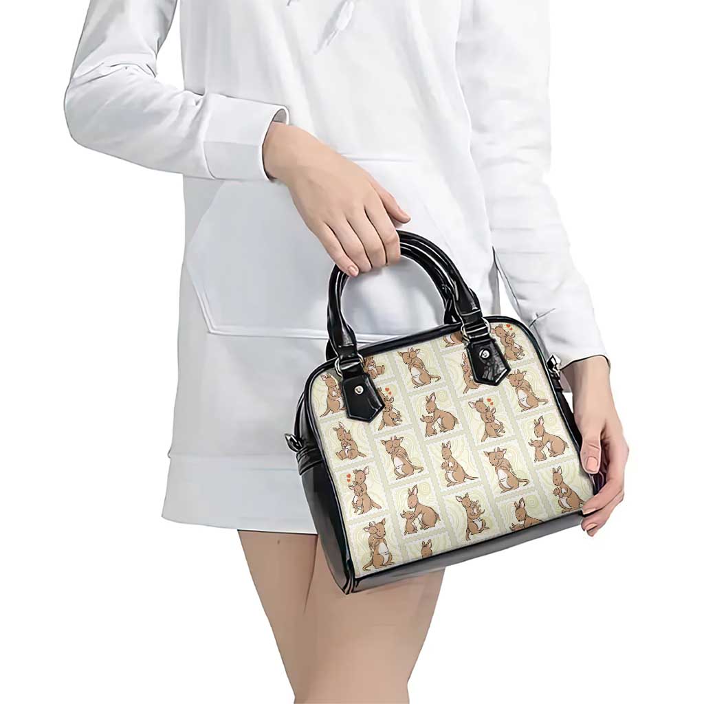 Kangaroo Australia Mother's Day Shoulder Handbag Mum and Joey Memory Aboriginal Stamp Seamless Style