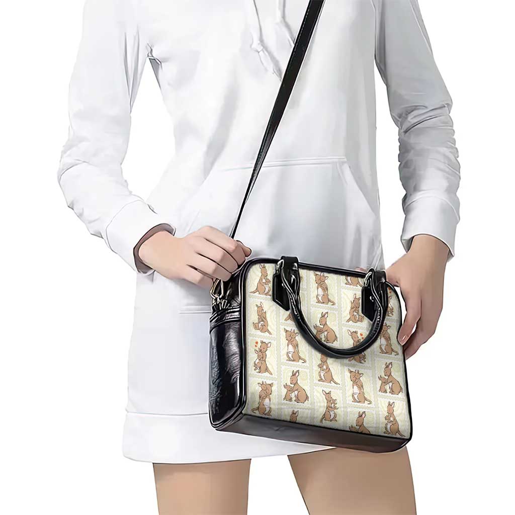 Kangaroo Australia Mother's Day Shoulder Handbag Mum and Joey Memory Aboriginal Stamp Seamless Style
